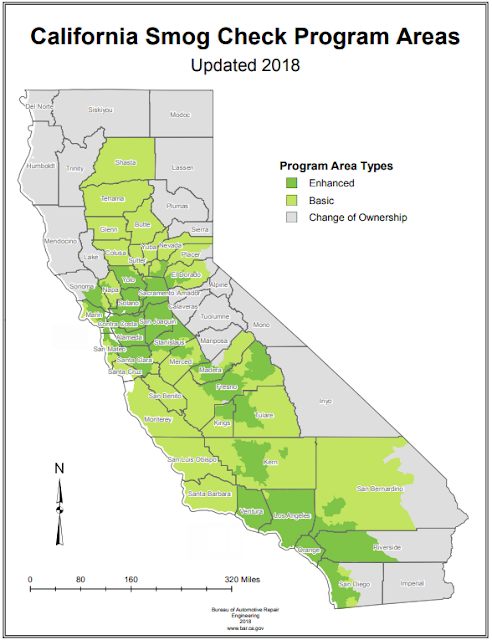 California Smog Check Program Areas
