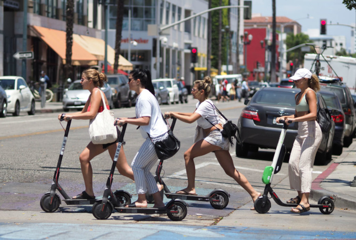 Scooters flood the streets of California