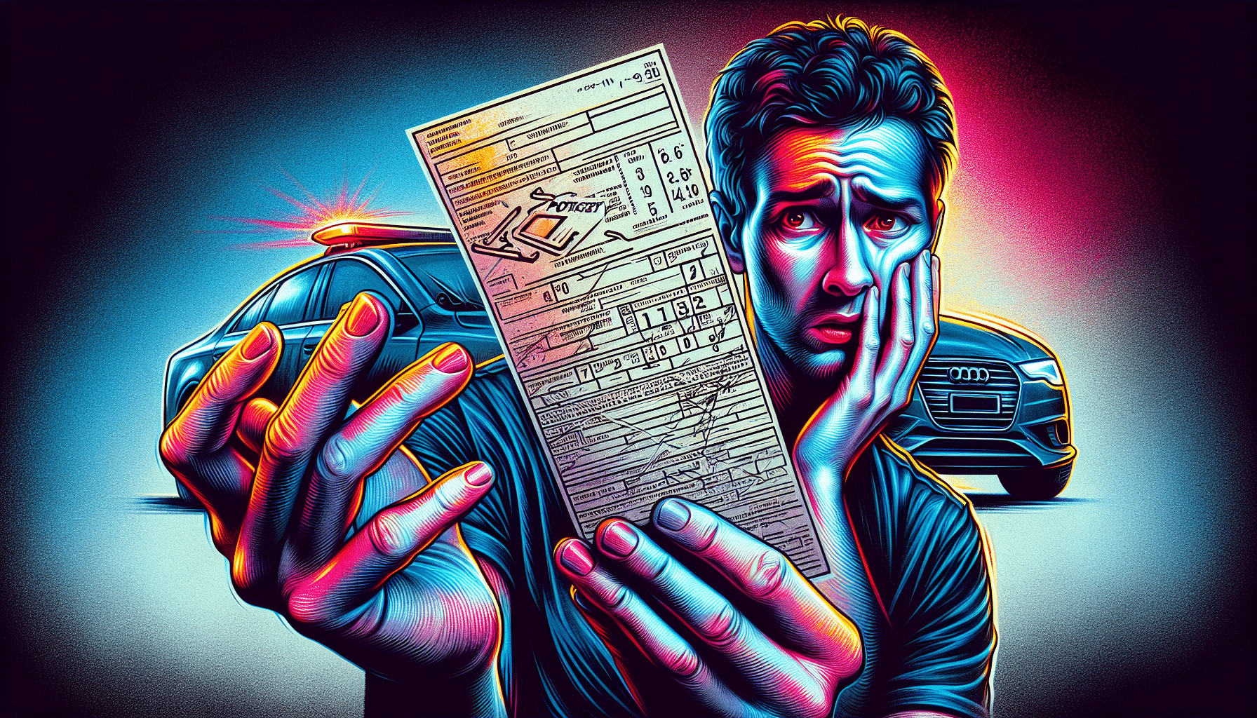 Driver holding a speeding ticket