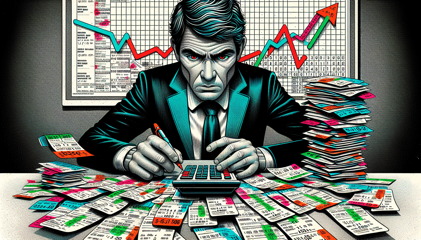 Illustration of a person calculating expenses