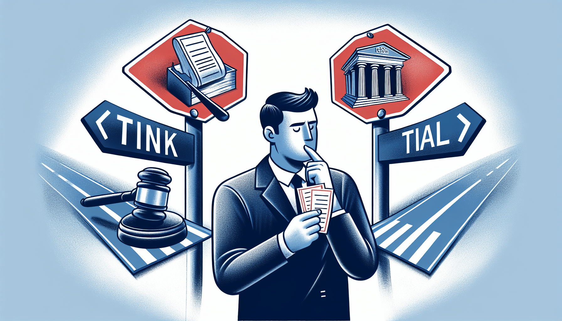 Person deciding between paying the fine or contesting the ticket