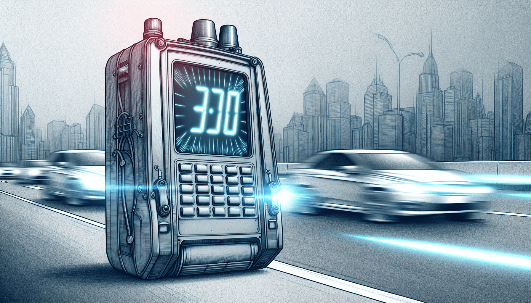 Drawing of a radar device used for speed enforcement