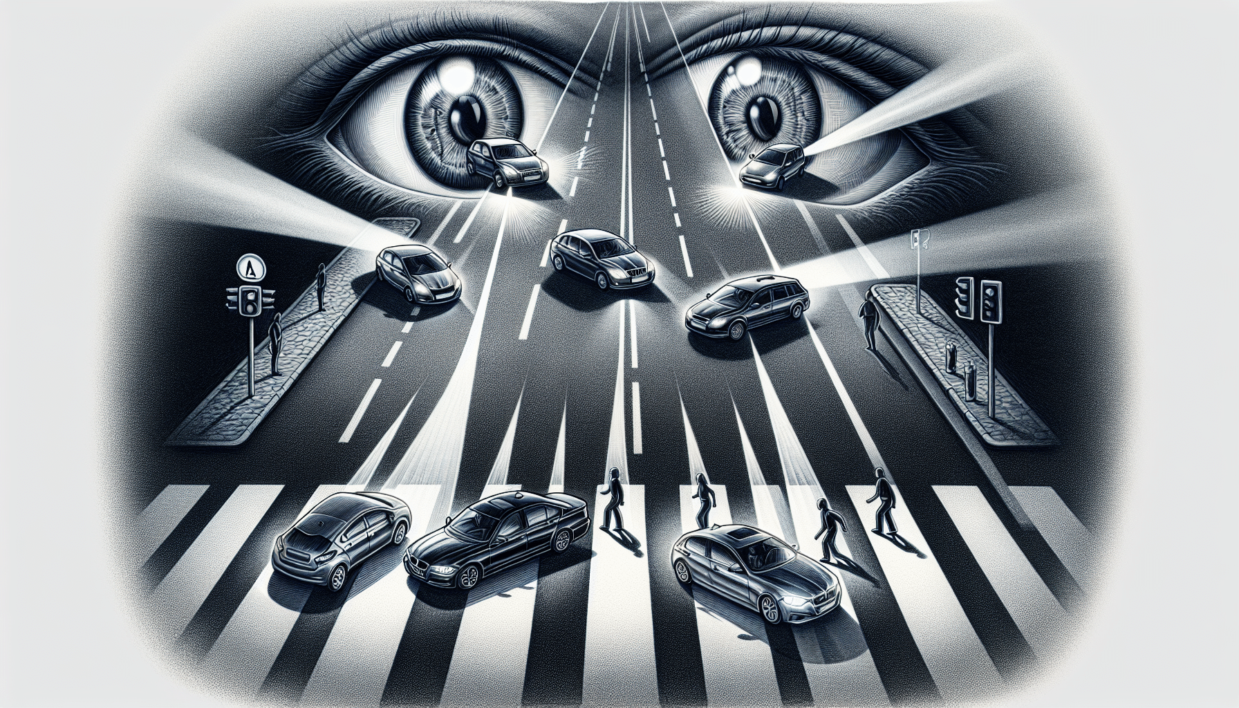 Illustration of defensive driving techniques