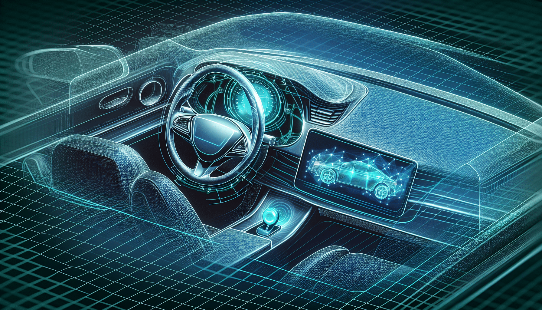 Illustration of a car with a usage-based insurance device