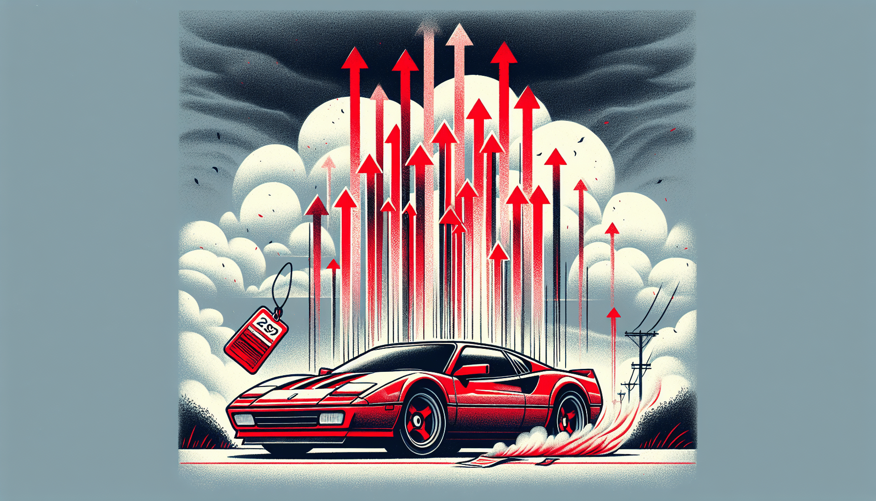 Illustration of a car with increased insurance rates