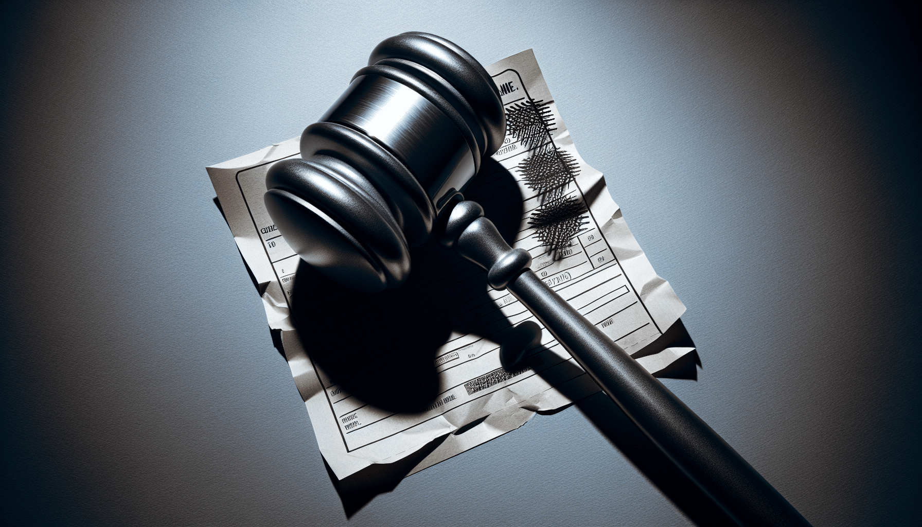 Illustration of a traffic ticket and a gavel