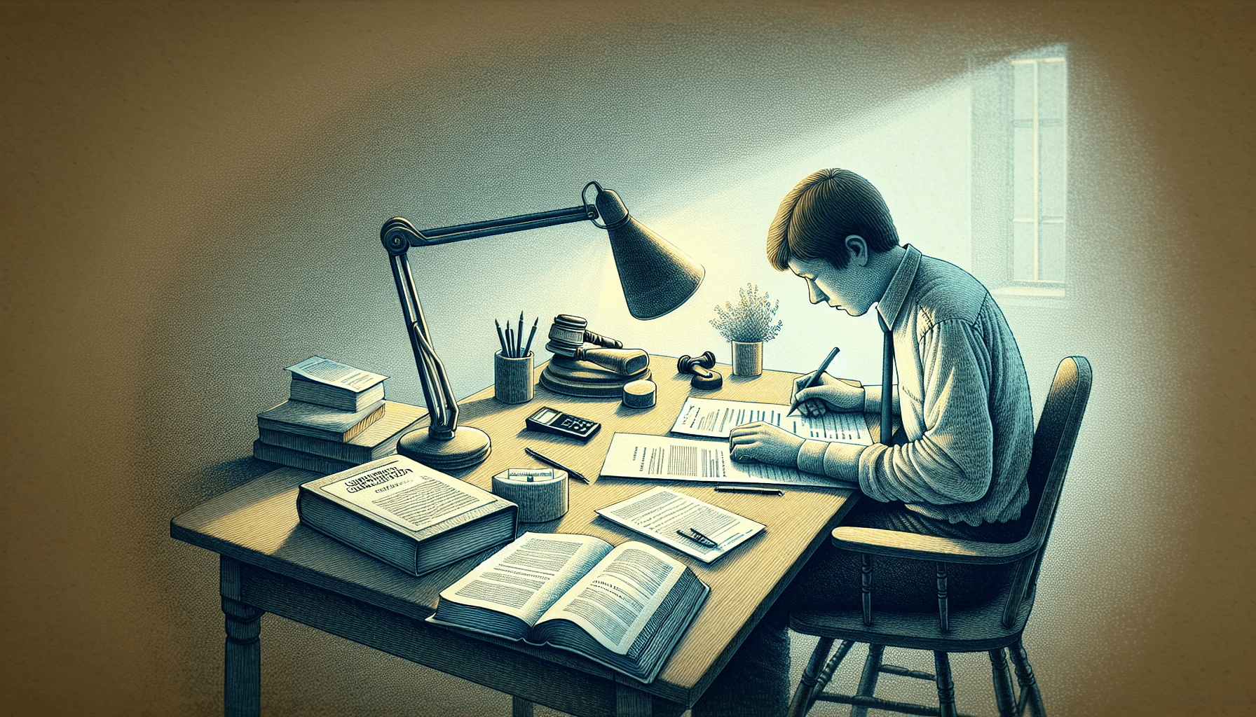 Illustration of a person filing a trial by written declaration