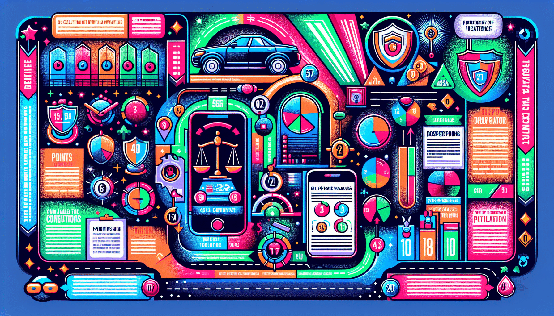 An infographic depicting the impact of cell phone tickets on driving records.