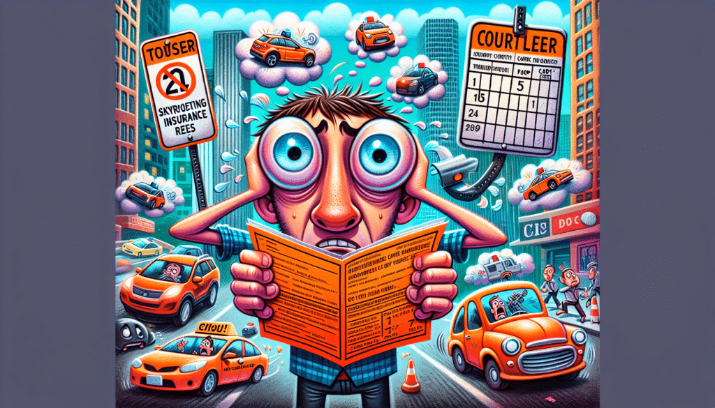 Cartoon showing consequences of receiving a carpool lane ticket.